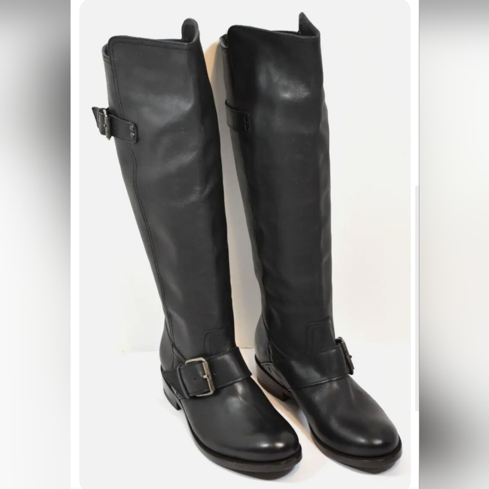 DOLCE VIRA Lucianna Tall Shaft black leather boots size 8